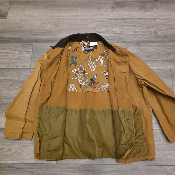 Vtg RARE 70s Sears Duck Hunting Jacket with Unique Duck Linning Classic Piece - Picture 2 of 16